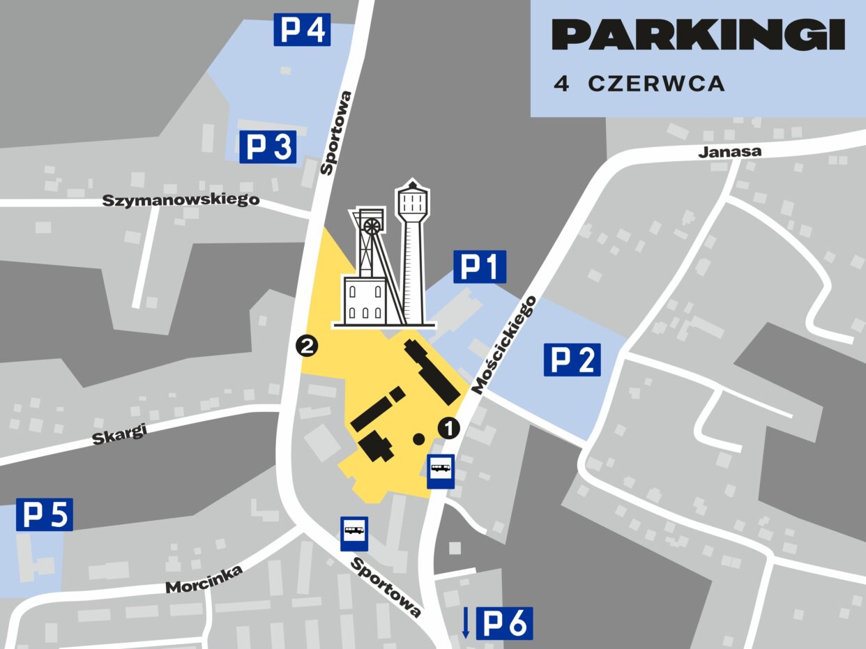 Mapa parkingów podczas festiwalu otwarcia Kopalnia Ignacy