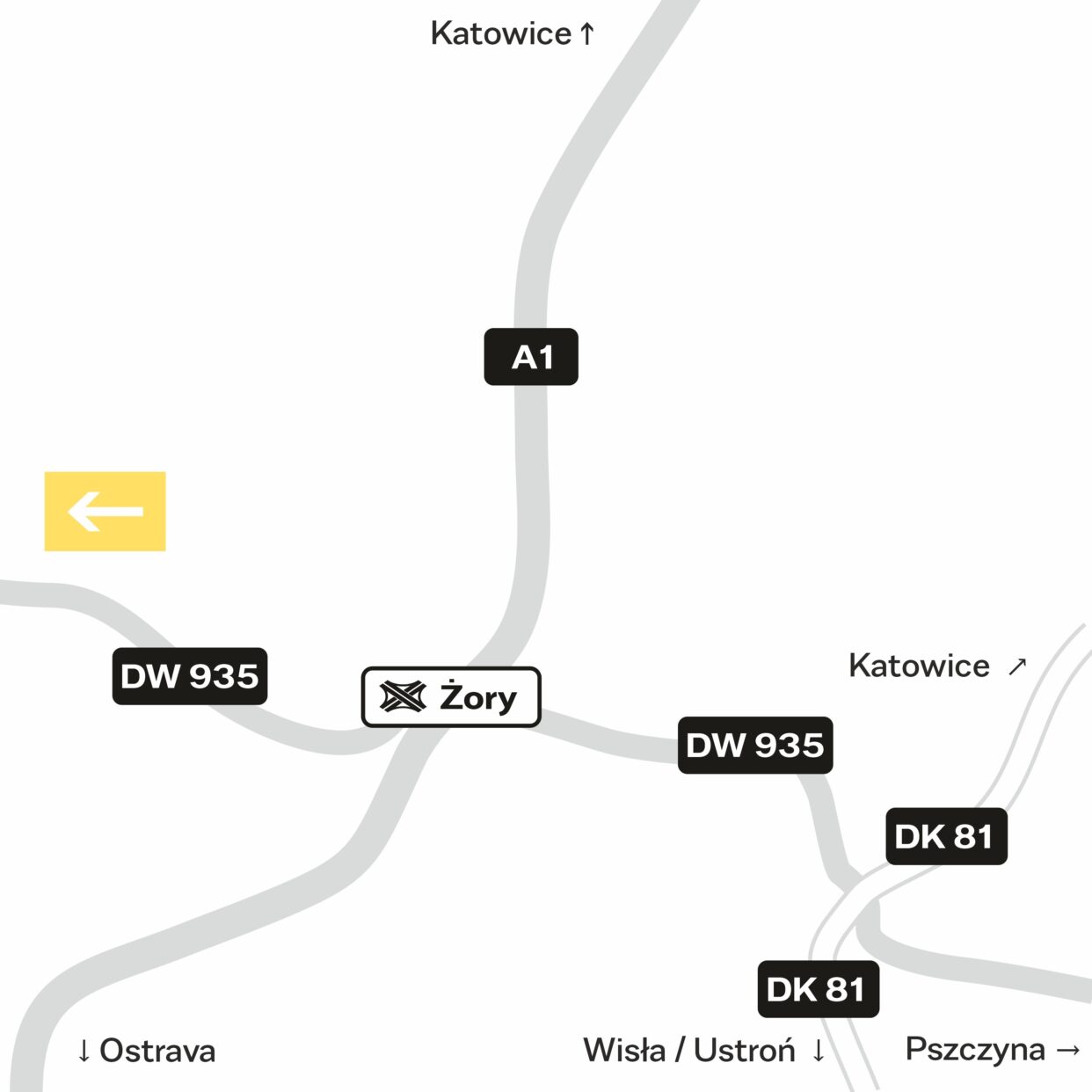 Mapa dojazdu do Zabytkowej Kopalni Ignacy w Rybniku